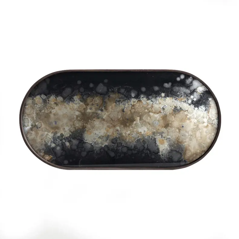 Black Organic Glass Tray